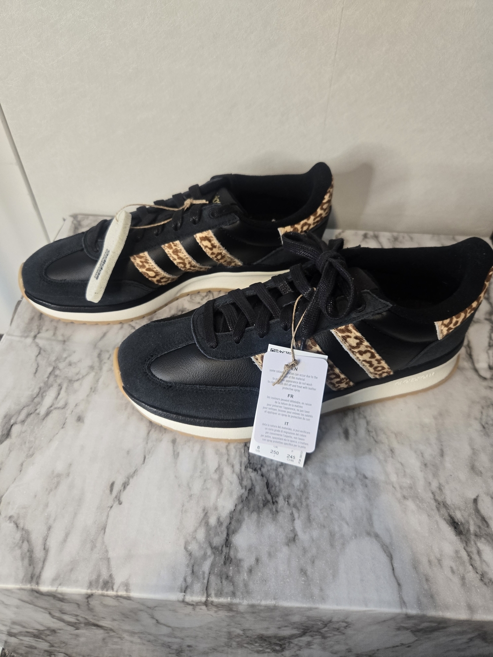Black Leopard-Accent Women's Adidas